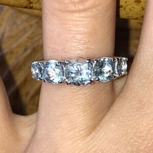 Natural Sky Blue Topaz Sterling Silver Ring Size 6